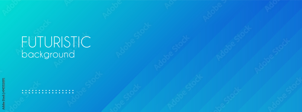 Wall mural blue gradient abstract long background. vector minimal creative banner with lines and copy space for