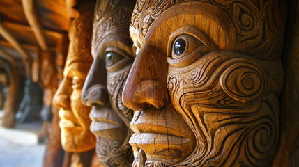 Maori carvings