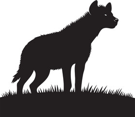 Hyena Silhouette isolated on white background Minimalist hyena vector shape icon