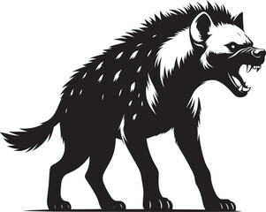 Hyena Silhouette isolated on white background Minimalist hyena vector shape icon