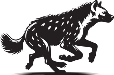 Hyena Silhouette isolated on white background Minimalist hyena vector shape icon