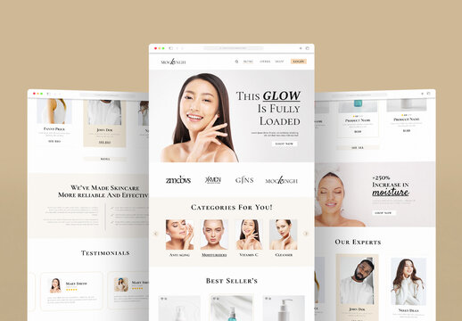 Skincare Landing Page Layout