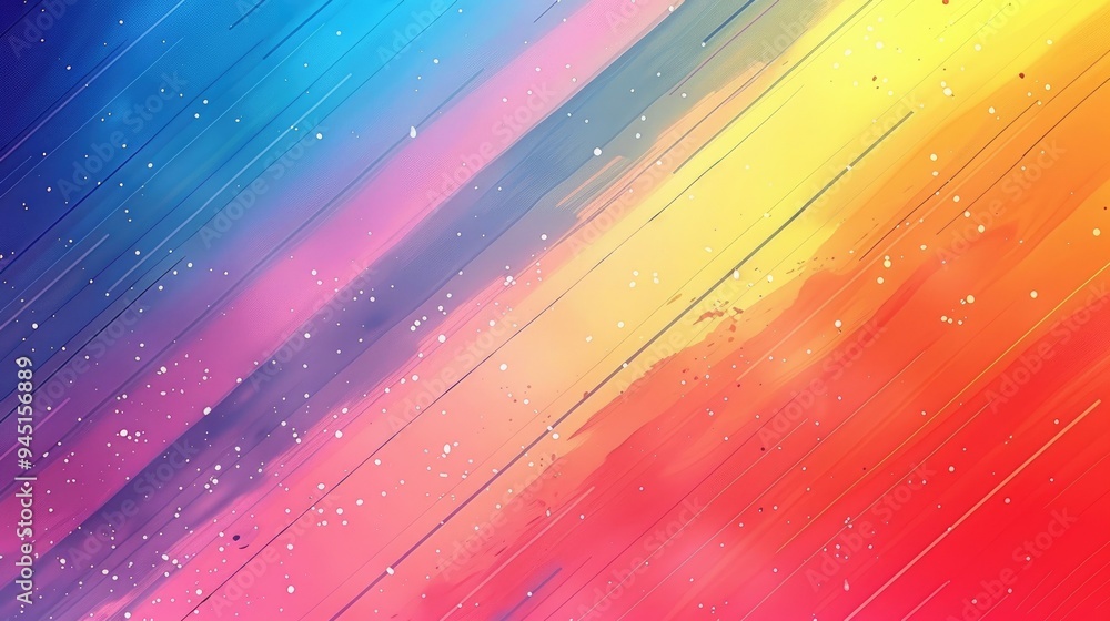 Poster abstract diagonal stripes with gradient colors and white dots