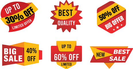 Offer Sale labels set vector template. sale banner
