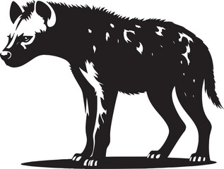 Hyena Silhouette isolated on white background Minimalist hyena vector shape icon
