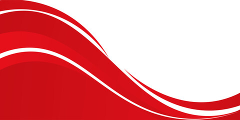 Vector red line background curve element with white space for text and message design, overlapping layers modern arts abstract red