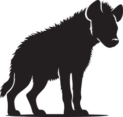 Hyena Silhouette isolated on white background Minimalist hyena vector shape icon