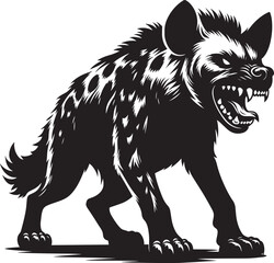 Hyena Silhouette isolated on white background Minimalist hyena vector shape icon