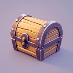 3D Chest Icon: Storage and Treasure Container Illustration Logo