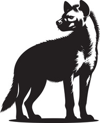 Hyena Silhouette isolated on white background Minimalist hyena vector shape icon