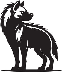 Hyena Silhouette isolated on white background Minimalist hyena vector shape icon