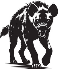 Hyena Silhouette isolated on white background Minimalist hyena vector shape icon