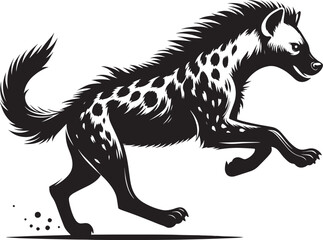 Obraz premium Hyena Silhouette isolated on white background Minimalist hyena vector shape icon