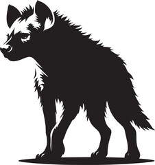 Hyena Silhouette isolated on white background Minimalist hyena vector shape icon