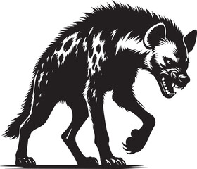 Hyena Silhouette isolated on white background Minimalist hyena vector shape icon