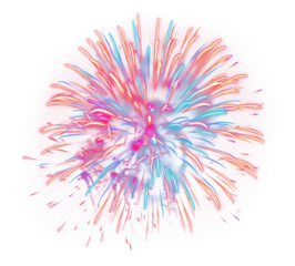 PNG Photo of realistic colorful firework fireworks chandelier lamp.