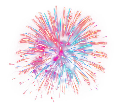 PNG Photo of realistic colorful firework fireworks chandelier lamp.