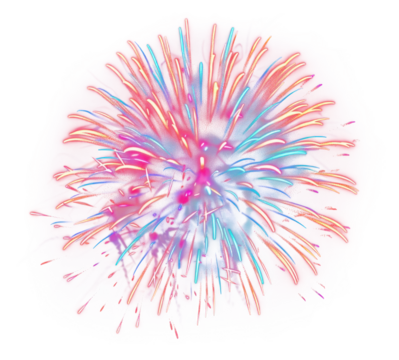 PNG Photo of realistic colorful firework fireworks chandelier lamp.