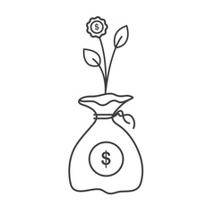 money investment line icon vector element design template