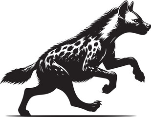 Hyena Silhouette isolated on white background Minimalist hyena vector shape icon
