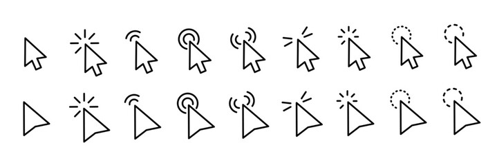 Cursor Click icon vector, pointer arrow icon.