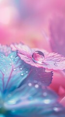 Dreamy Close-Up of Dewy Petals in Soft Pastel Colors