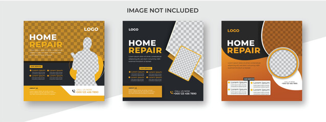 Vactor  house repair  social media post template.