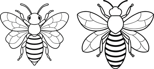 bee outline vector art