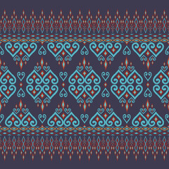 Obraz premium Ethnic abstract ikat art. Aztec ornament print. geometric ethnic pattern seamless color oriental. Design for background ,curtain, carpet, wallpaper, clothing, wrapping, Batik.