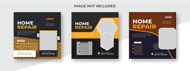 Vactor  house repair  social media post template.