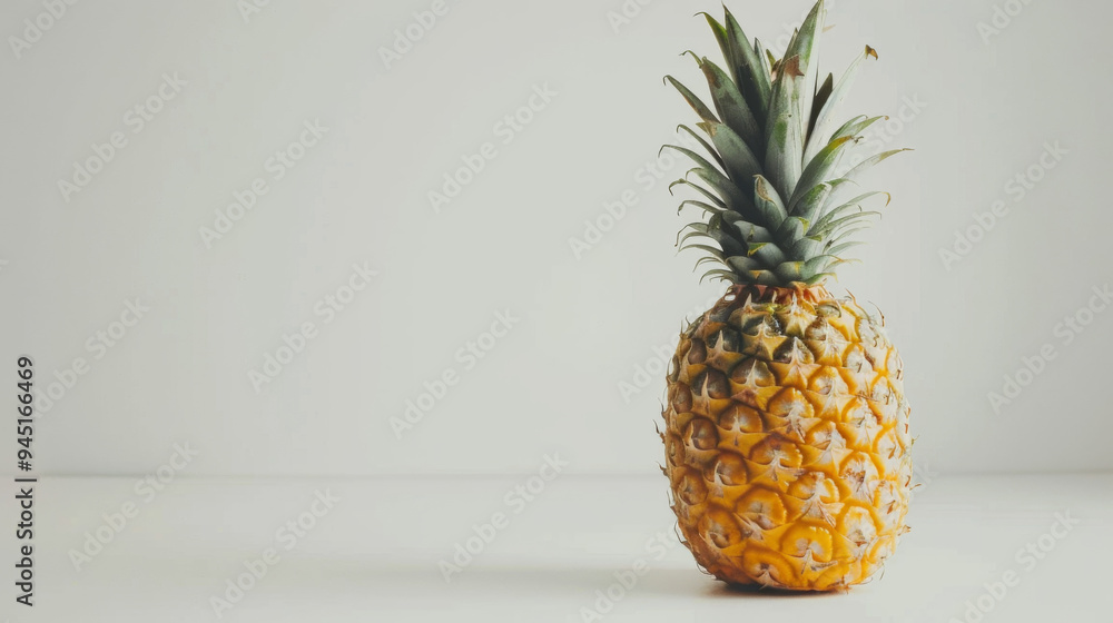 Sticker a whole pineapple isolated a white background