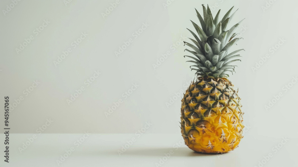 Poster a whole pineapple isolated a white background