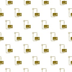 Mobile banking icon isolated seamless pattern on white background
