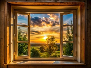 Fototapeta premium Golden Hour Framed Windows
