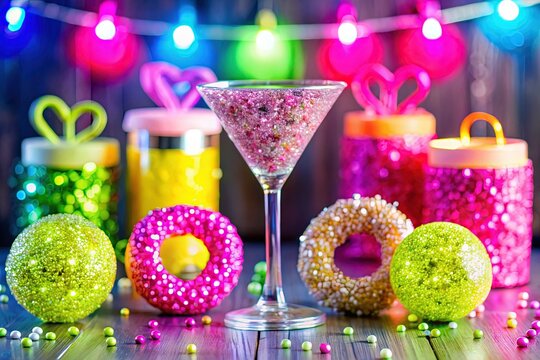 Playful Neon Glitter DIY Bachelorette Fiesta