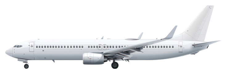 Fototapeta premium PNG White passenger plane transportation aircraft airliner.