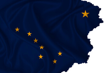 Flag of the state of Alaska with torn edges on a transparent background