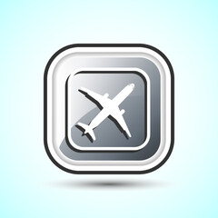 Fototapeta premium Airplane Icon Button Design Illustration. Flight Transport Sign. Travel, Holiday symbol