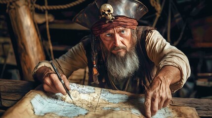 Captain of the High Seas: Planning an Adventurous Journey on a Mysterious Treasure Map