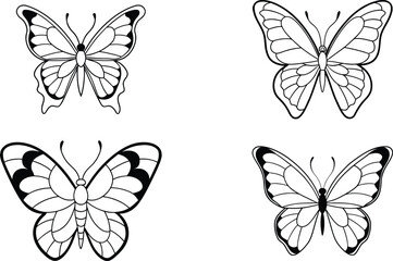 set of butterflies