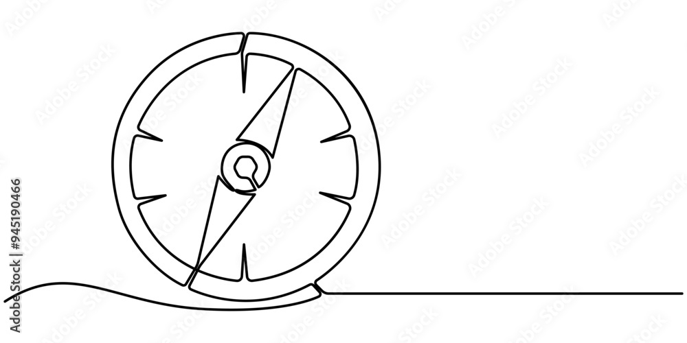 Poster compass, navigation line icon. editable stroke. pixel perfect. for mobile and web, continuous linear