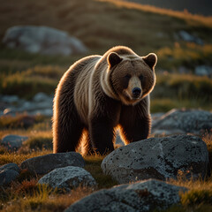Fototapeta premium brown bear in the forest
