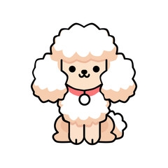 Fototapeta premium vector illustration of a poodle dog in cartoon style isolated on white background