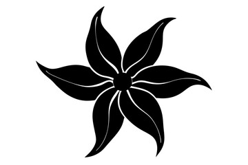 Ylang ylang Silhouette on vector illustration with white background.