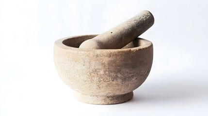Handcrafted Stone Mortar Pestle Kitchen Tool Artisanal Grinding Cooking