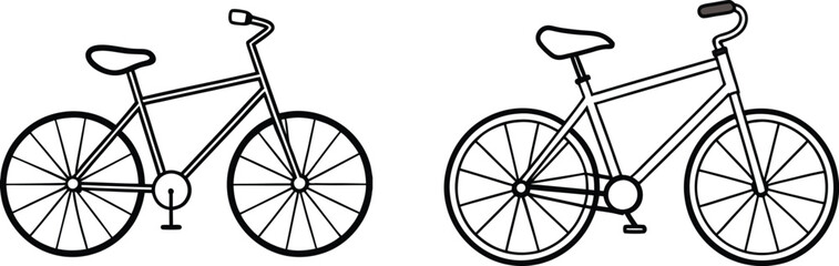 bicycle outline illustration digital coloring book page line art drawing
