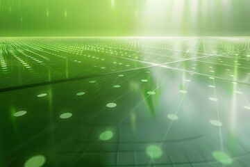 Fototapeta premium Generative ai on theme of solar cell panels in a photovoltaic power plant, eco renewable power