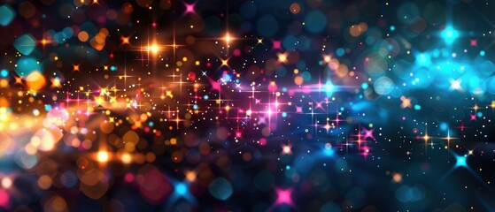 Obraz premium Enchanted Star Patterns in Dreamy Colors for Children's Decor | High-Quality Image with Twinkling Shapes