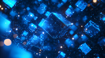 Naklejka premium Cube of the technological world