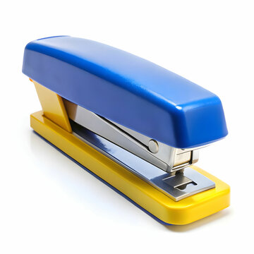 recommend clip art: blue and yellow stapler isolated on white background